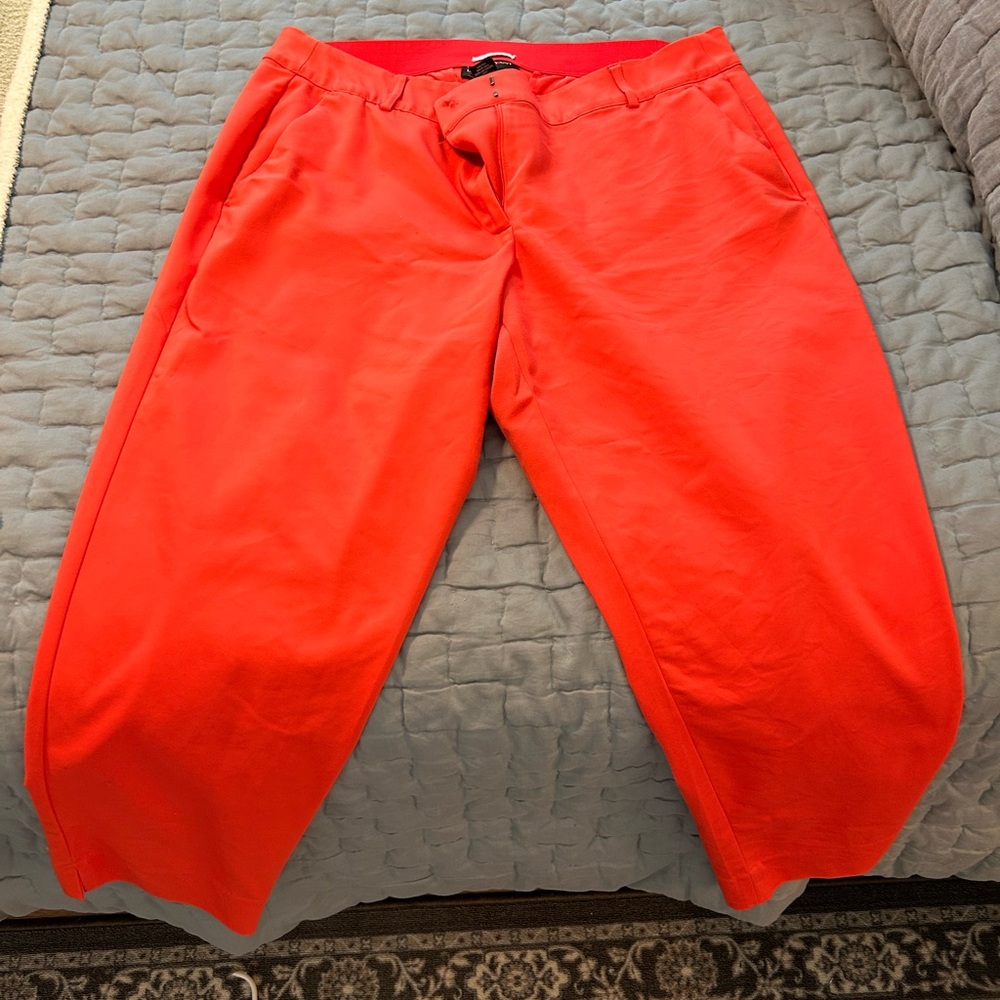 Lane Bryant vibrant orange ankle pants w/pockets size 18